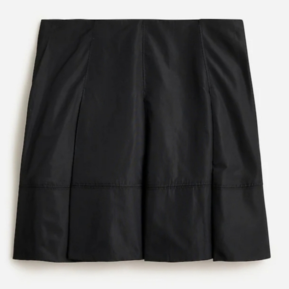 J. Crew Pleated Black Mini Skirt